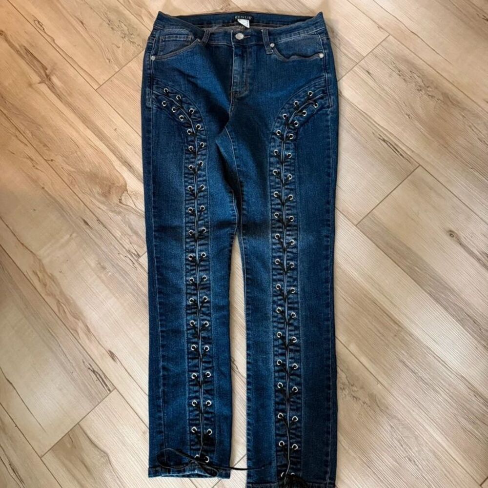 Venus denim jeans lace up legs Size 8